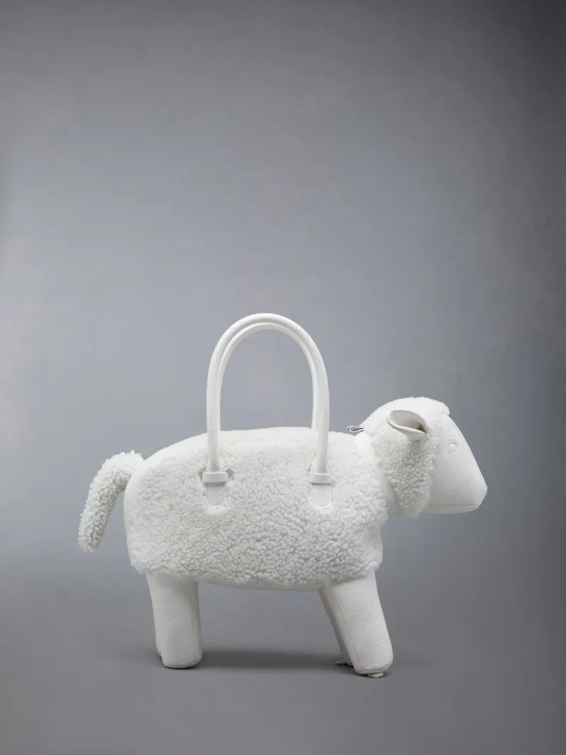 Sheep bag shearling tote bag Thom Browne