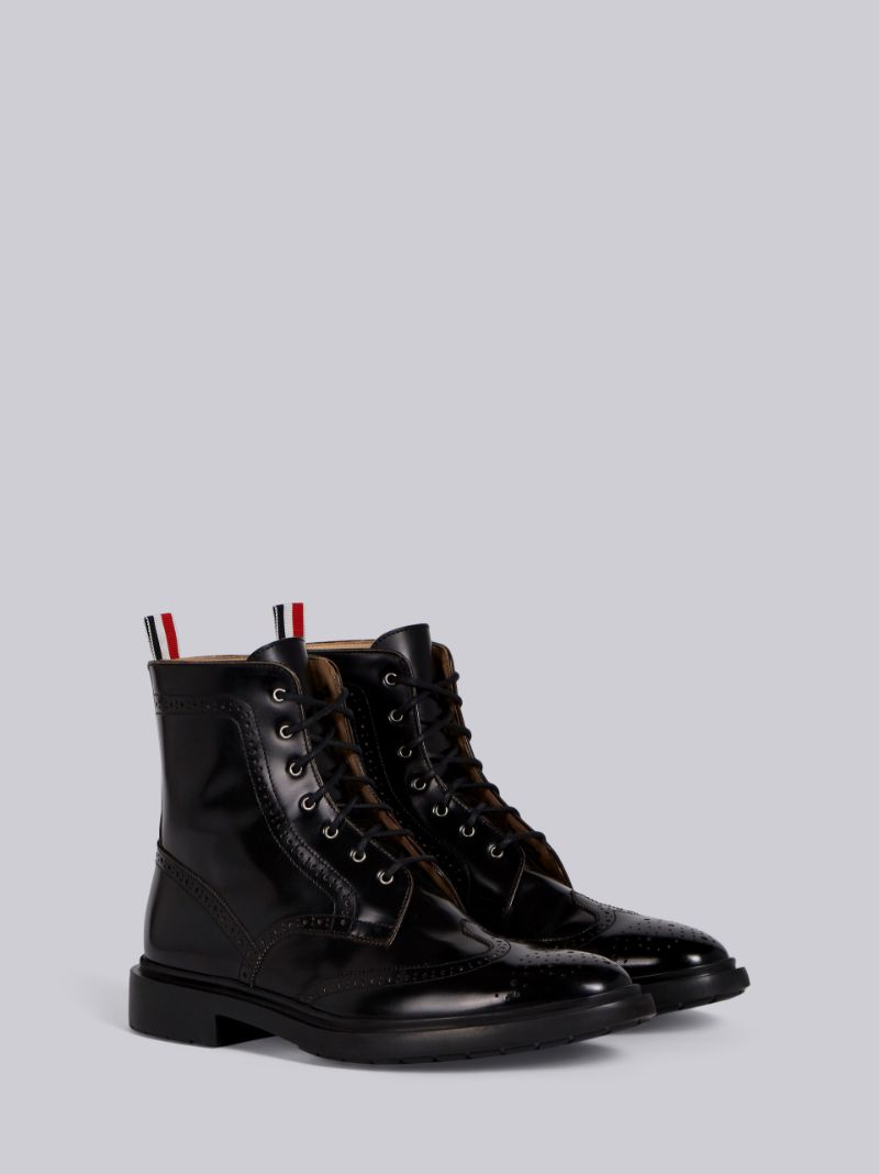 Shiny Leather Classic Wingtip Boot