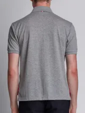 Short Sleeve Polo Shirt In Light Grey Pique