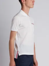 Short Sleeve Polo Shirt In White Cotton Pique