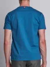 Short Sleeve T-Shirt With Chest Pocket In Blue Jersey