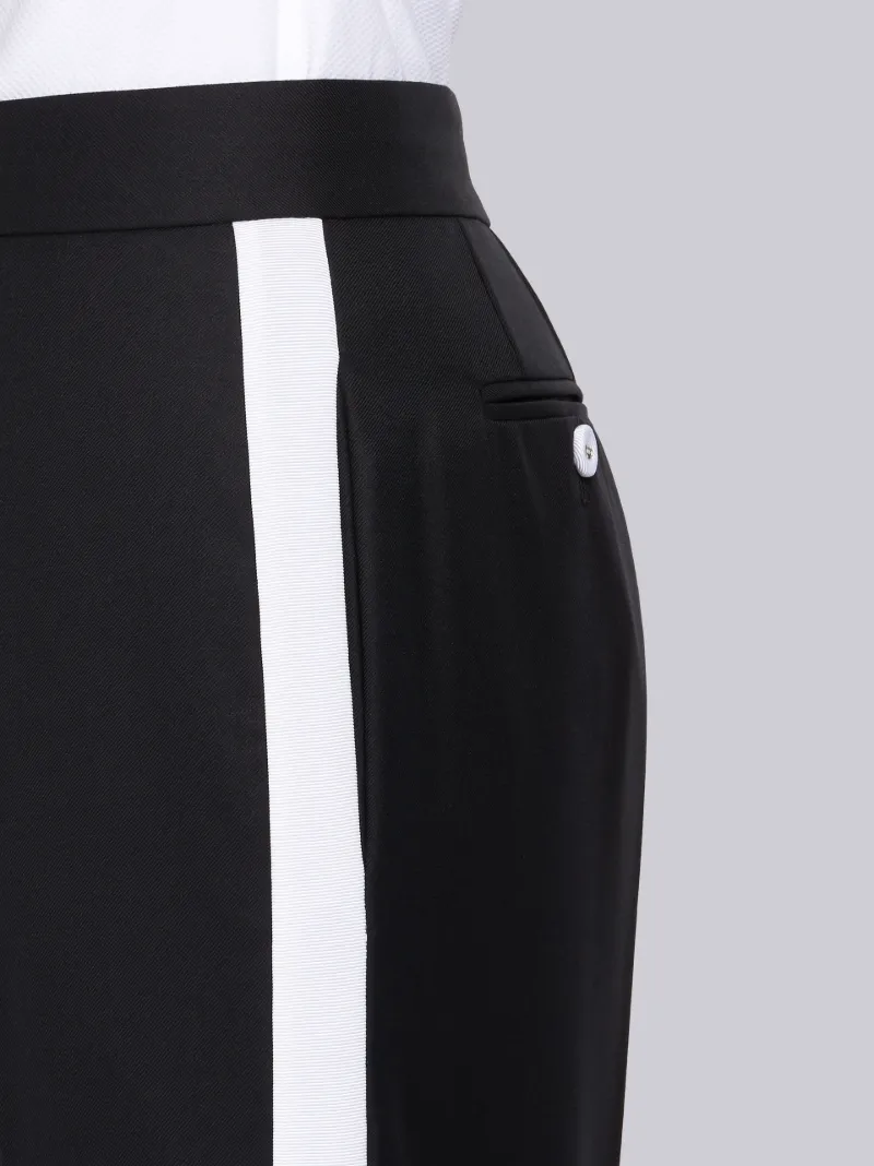 black trouser with white side stripe