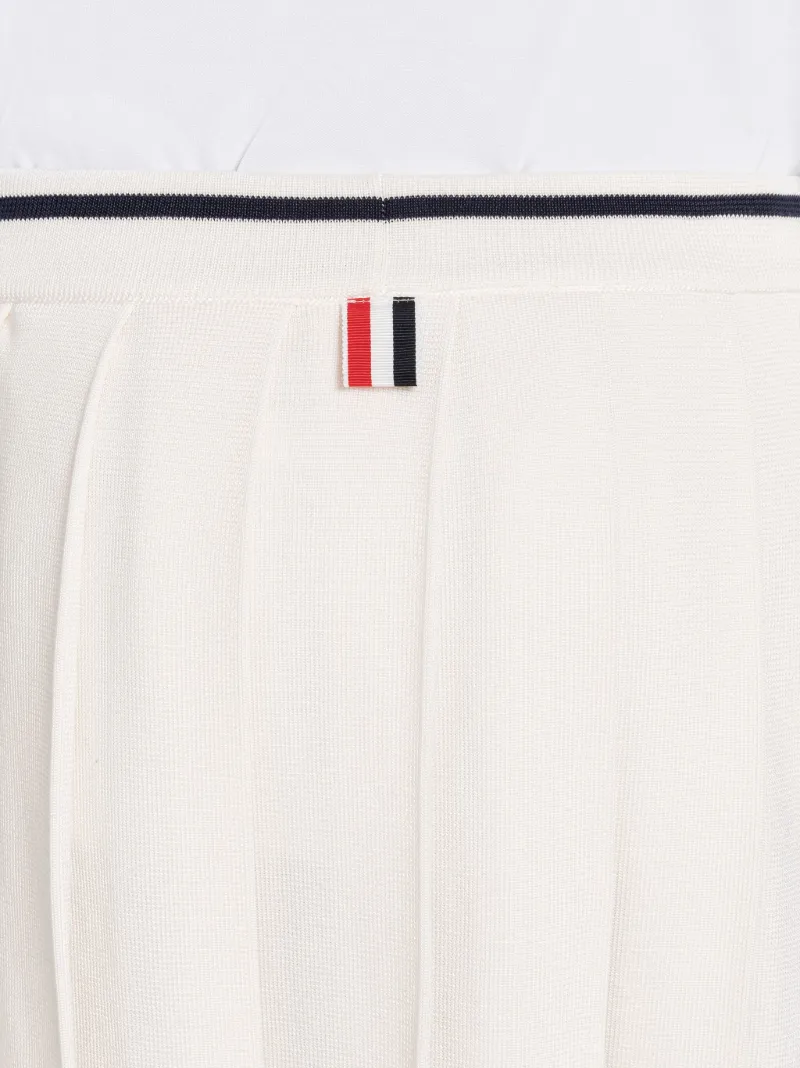 Silk Cotton Full Needle Stitch Pleated Skirt