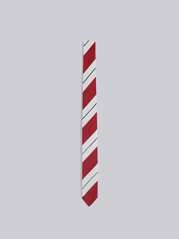 Silk Cotton Stripe Jacquard Classic Tie