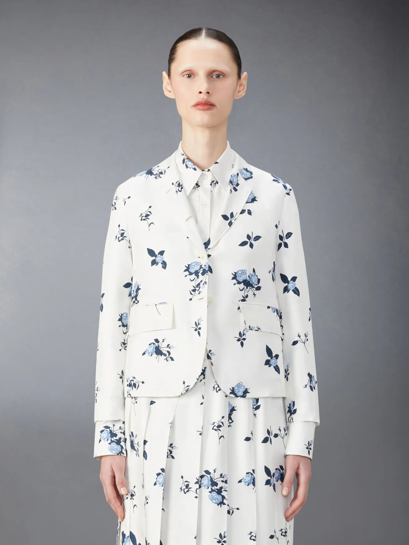 Silk Floral Slim Fit Sport Coat | Thom Browne