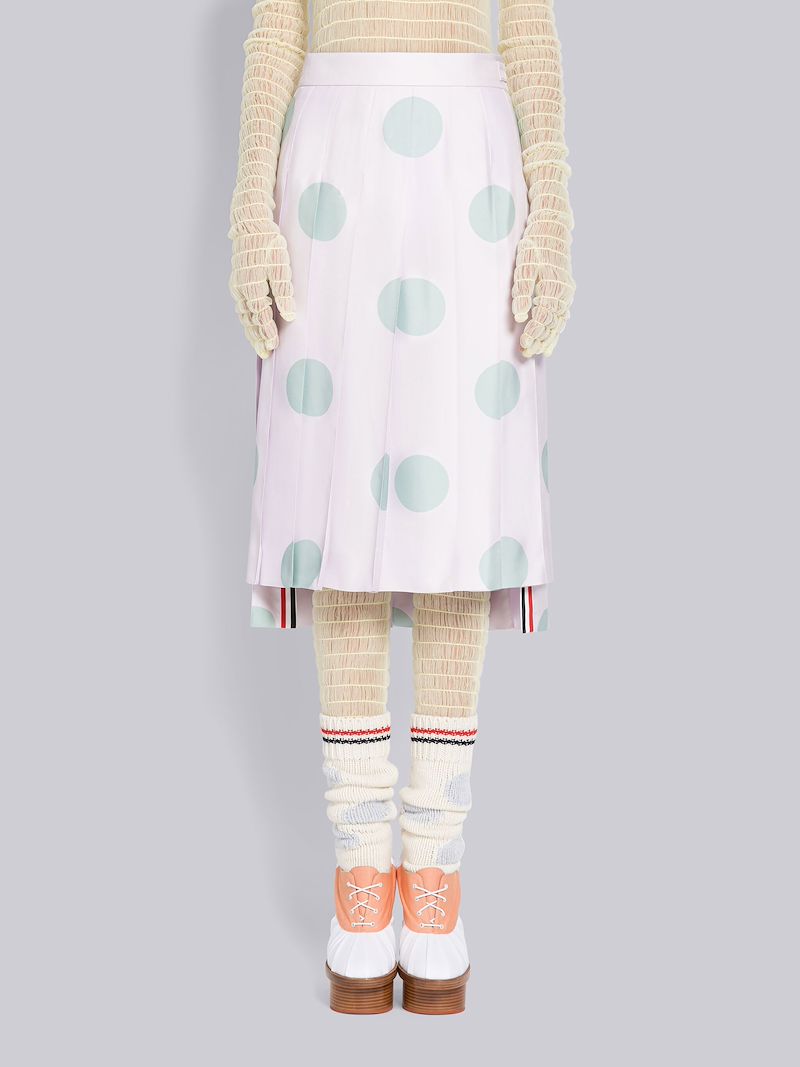 Silk Twill Polka Dot Classic Pleated Skirt | Thom Browne Official