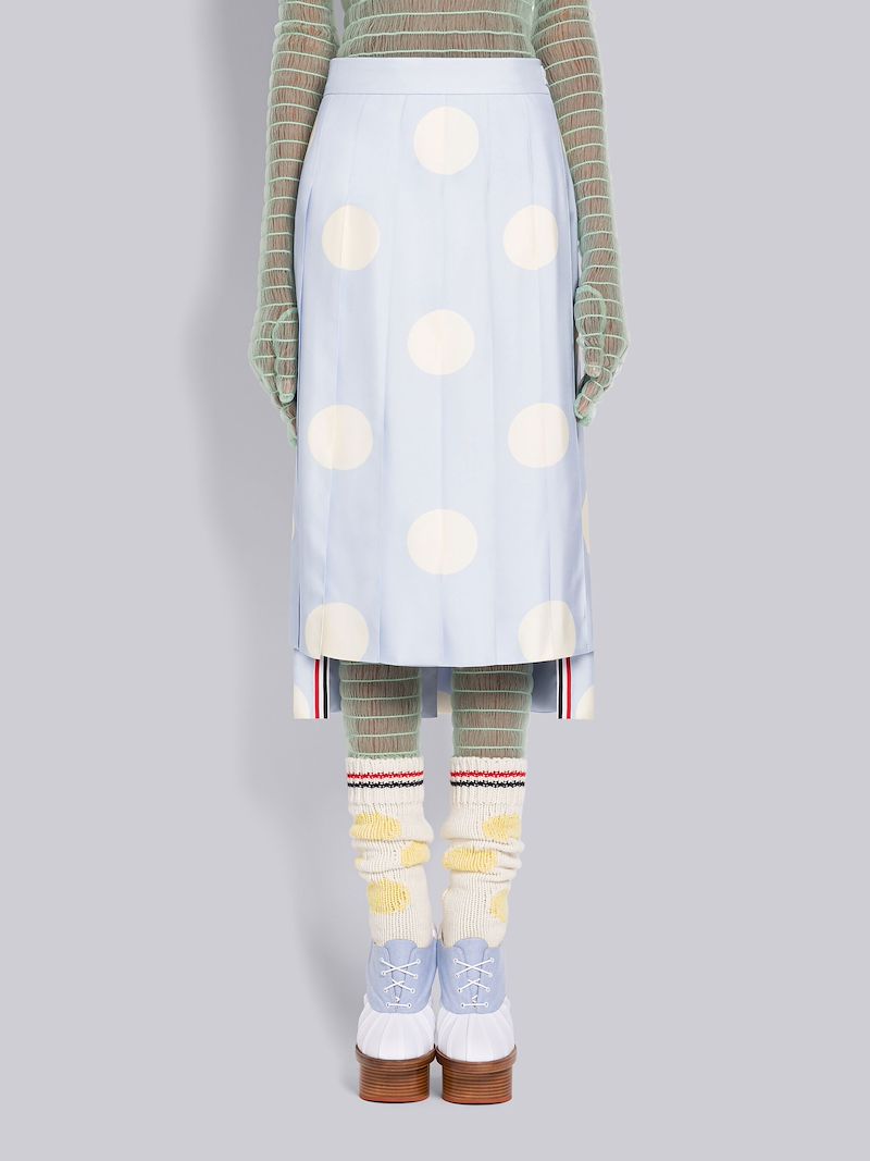 Silk Twill Polka Dot Classic Pleated Skirt | Thom Browne Official