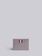 Single Card Holder In Medium Grey Pebble Grain