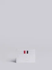 Single Card Holder In White Alligator