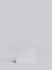 Single Card Holder In White Alligator