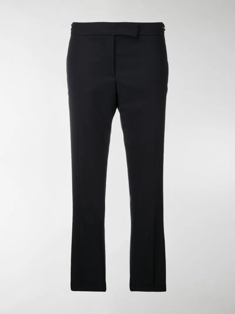 skinny fit wool trousers