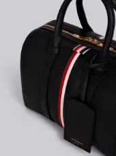 Small Unstructured Holdall With Red, White And Blue Vertical Stripe & Shoulder Strap In Tumbled Calf Leather