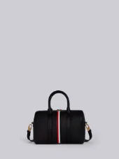 Small Unstructured Holdall With Red, White And Blue Vertical Stripe & Shoulder Strap In Tumbled Calf Leather