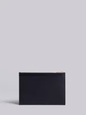 Small Zipper Tablet Holder (29.5X20Cm) With Red, White And Blue Vertical Stripe In Perforated Pebble Grain & Calf Leather
