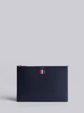 Small Zipper Tablet Holder Navy In Pebble Grain