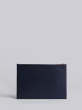 Small Zipper Tablet Holder Navy In Pebble Grain