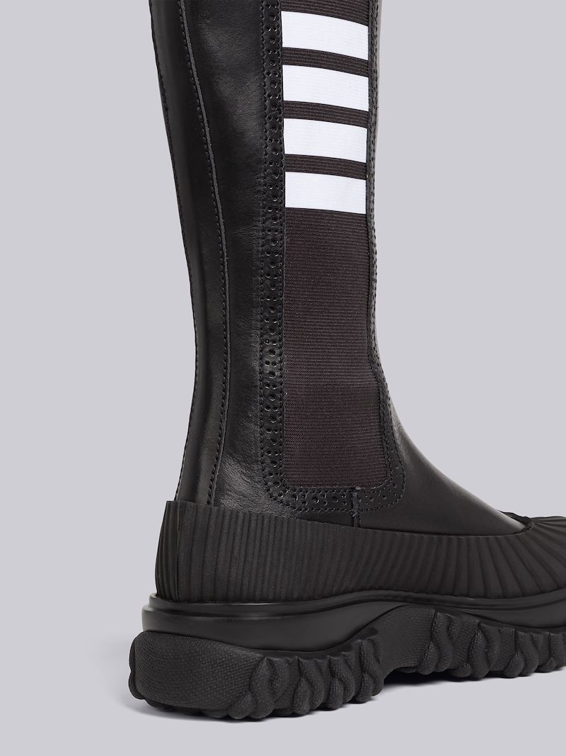 Smooth Calf Leather Knee High 4-Bar Chelsea Duck Boot