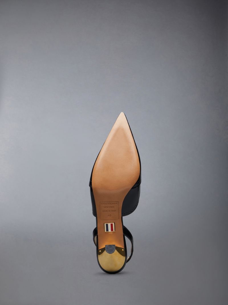 Smooth Calf Wingtip Curved Heel Slingback