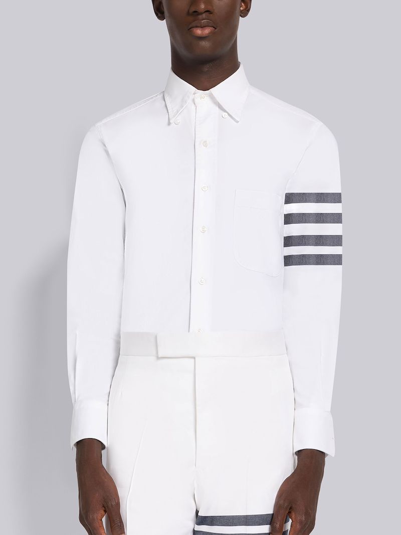 SOLID OXFORD 4-BAR POINT COLLAR SHIRT