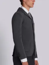 Sport Coat With Milano Stitch And Red, White And Blue Intarsia Stripe In Cotton Crepe