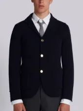 Sport Coat With Milano Stitch And Red, White And Blue Intarsia Stripe In Cotton Crepe