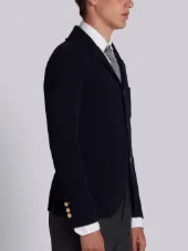Sport Coat With Milano Stitch And Red, White And Blue Intarsia Stripe In Cotton Crepe