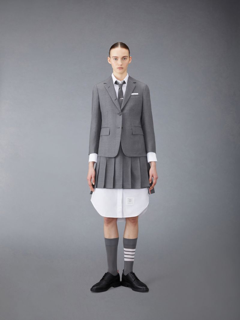step-hem pleated skirt | Thom Browne Official