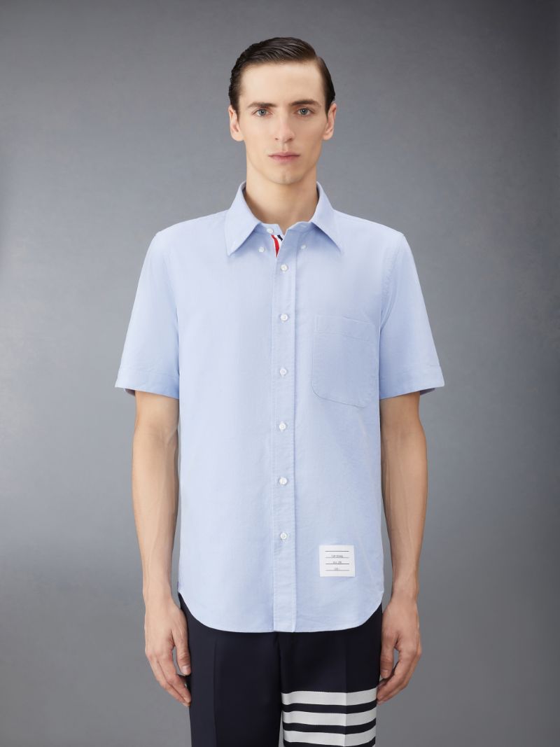 STRAIGHT FIT BUTTON DOWN SHORT SLEEVE SHIRT W/ CF GG PLACKET IN