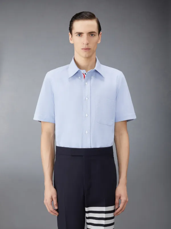 STRAIGHT FIT BUTTON DOWN SHORT SLEEVE SHIRT W/ CF GG PLACKET IN OXFORD