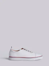 Straight Toe Cap Trainer In Pebble Grain & Calf Leather