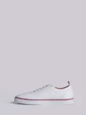 Straight Toe Cap Trainer In Pebble Grain & Calf Leather