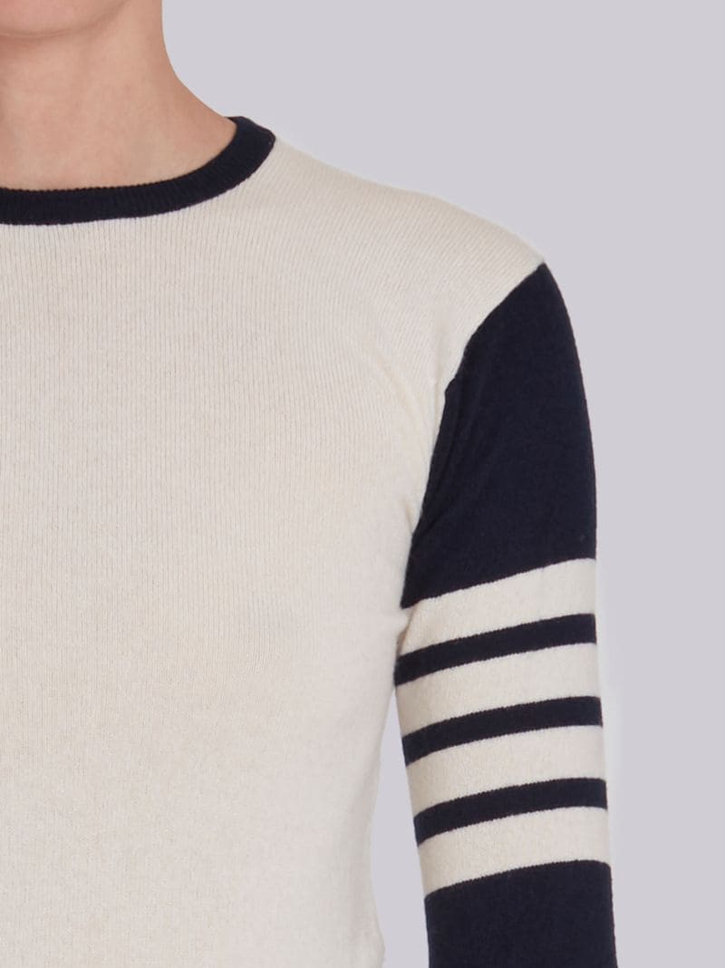 stripe-detailing cashmere jumper