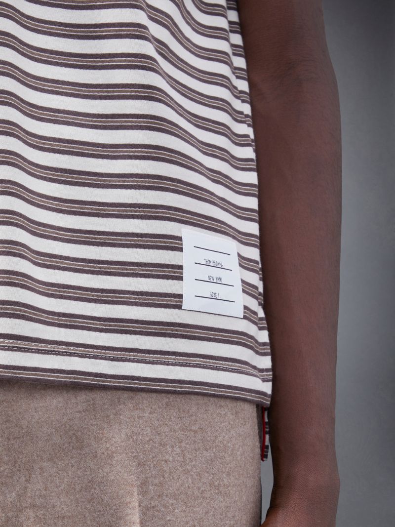 Thermal Rib Ottoman Stripe Short Sleeve Polo