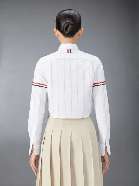 Poplin Classic Round Collar Cropped Shirt | Thom Browne