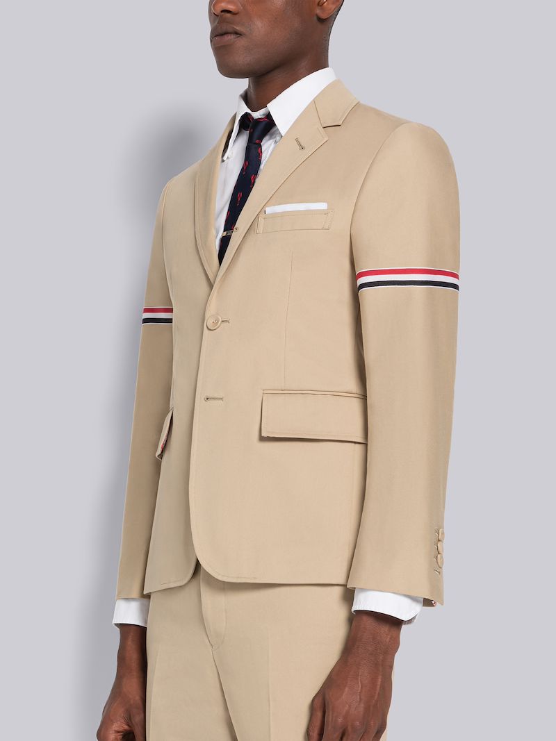 Stripe Twill Unconstructed Classic Single Breasted Sport Coat