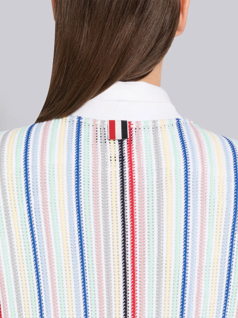 Stripe Viscose Mesh Tipping Shell Top