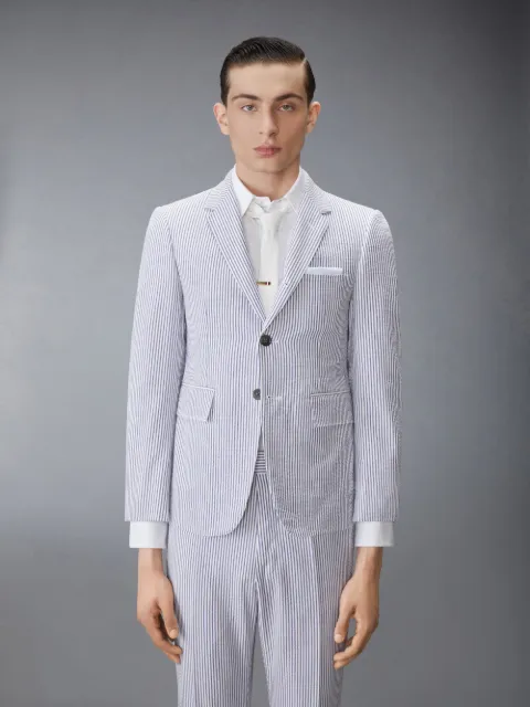 FRAYED HAIRLINE CHECK SUMMER TWEED HIGH ARMHOLE SPORT COAT | Thom  