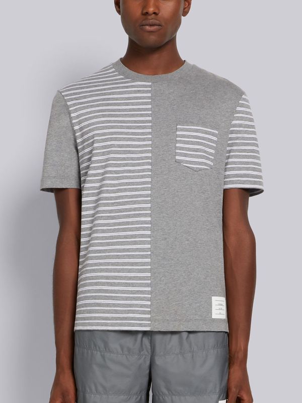 striped panel T-shirt