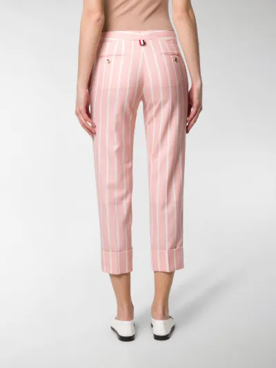 striped straight leg trousers