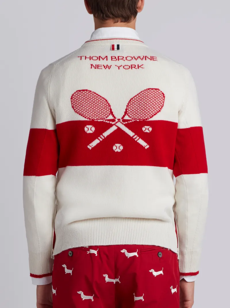 Striped Tennis Icon crewneck jumper