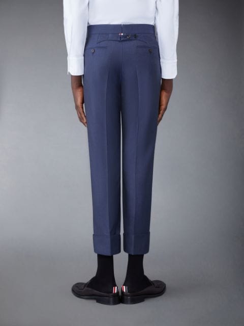 multi-check cropped trousers