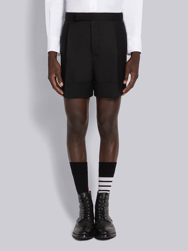 SUPER 120'S TWILL SINGLE PLEAT SIDE TAB SHORT