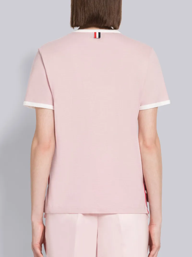メランジジャージー ショートスリーブ リンガーtシャツピンク | Thom 