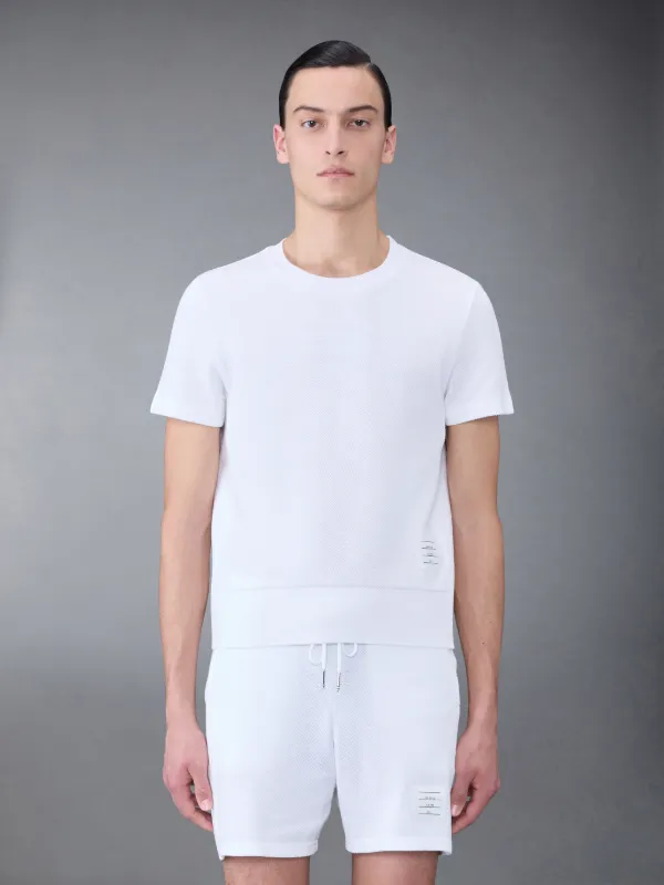 テクスチャードコットン タック リブ ショートスリーブ Tシャツ