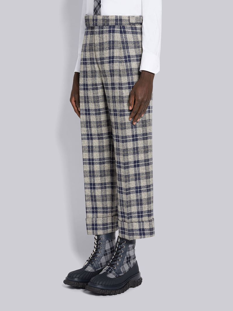 Tartan Check British Wool Single Pleat Trouser
