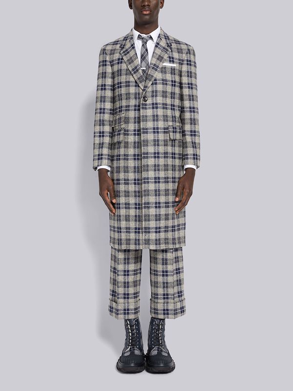 Tartan Check British Wool Single Vent Overcoat