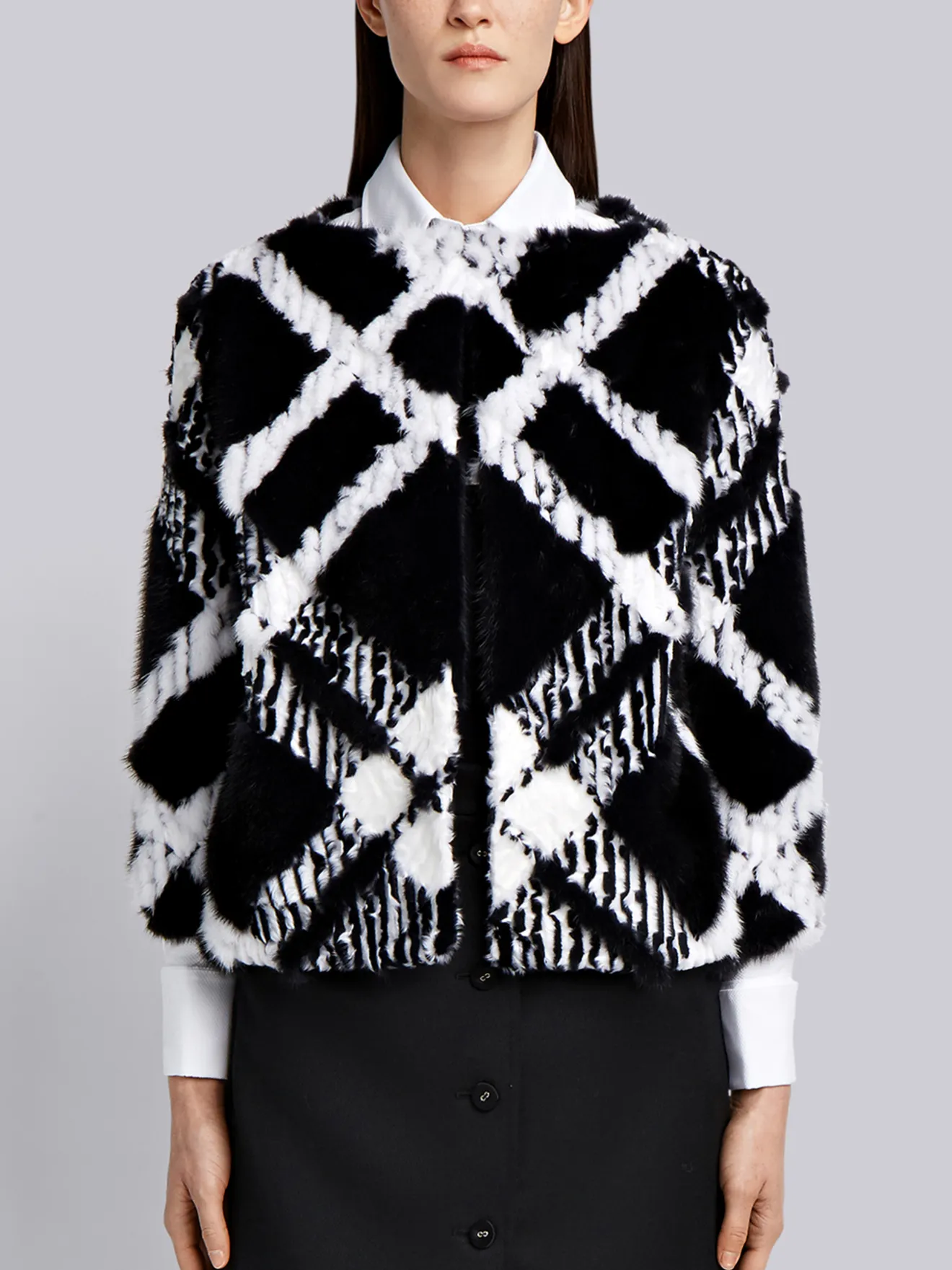 thom browne fur coat