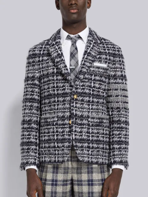 Thom Browne - Tartan Twill Patchwork Sack Sport Coat - 3 - Grey - Male