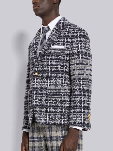 Thom Browne - Tartan Twill Patchwork Sack Sport Coat - 3 - Grey - Male