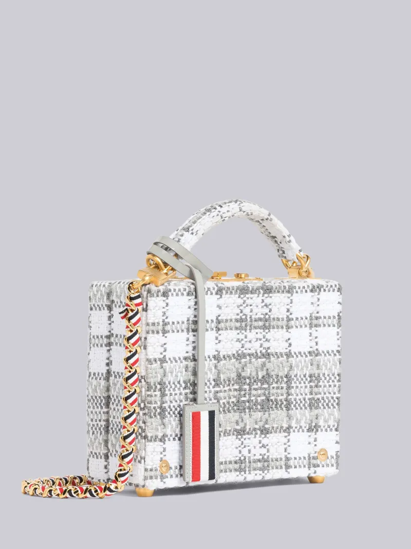 tartan-tweed micro case cross-body bag